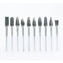 jrealmer 1834 생크 10pcs다이 그라인더에 대 한 목공 조각 조각에 대 한 설정 더블 또는 단일 컷 카바이드 텅스텐 강철 절단 burrs 모듬, 이중 홈