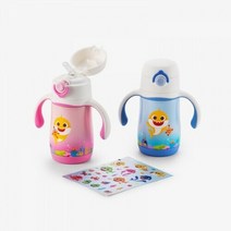 락앤락 핑크퐁 아기상어 빨대컵 텀블러 250ml (+스티커)(핑크 블루)(LHC4278), 핑크