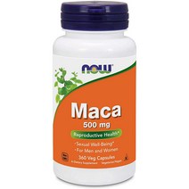 NOW Foods Supplements 마카 500mg 360베지캡슐 복용법, 360캡슐, 1팩