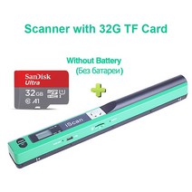 북스캐너IScan01 휴대용 스캐너 A4 문서 책 펜 다채로운 미니 핸드스캐너 지원 JPEG 또는 PDF 형식 USB, 09 Green Color with 32G