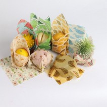 허니밀랍랩 비즈왁스 랩 친환경 다중 유기농 밀랍 식품 집착 교체 샌드위치 가방 빵 과일 보관 컵 밀봉 뚜껑 정글 파티 제로 폐기물, [01] Random, [02] M 28cmx25cm, 1개