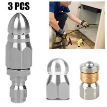 3x Sewer Jetter Rotary Nozzle 1/4 In Pressure Washer Hose Quick Connect Drain Cleaning Pipe Plug Too, 한개옵션0