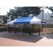3mx6m 카라반캐노피 천막 기본형(옆면 벽없음), 스틸고급, 백녹