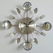 명품벽걸이시계 real metal wall clock 칼 주방 장식 석영 음소거 현대 분리 바늘 시계 홈, 검은색