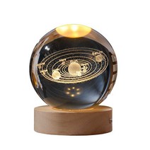 우주 구슬 장식 명상 무드등 태양계 조명, 8cm볼클라우드+원형나무베이스