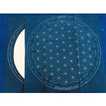 가죽공예 도안 라운드 사전 인쇄 사시코 원단 안감 코튼 티 패드 플레이스 매트 소재 가방 32x32cm, 01 Style 1
