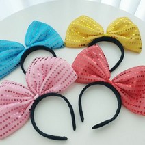 (헨리제이에스)왕리본 머리띠 파티머리띠 이벤트소품, 03.옐로우, 03.옐로우, 1개