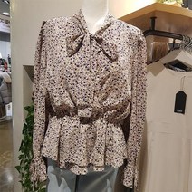 르샵 르샵 네크/소매 리본 허리밴드 쉬폰BL LK8BL707995X