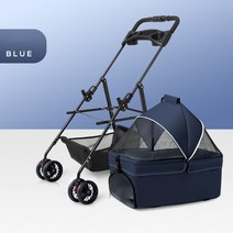 대형견 유모차 개모차 웨건 경량 접이식 애완동물 야외 여행 분리형 소형견용 무게, 2.Blue