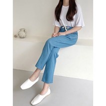 텐라인 청 세미 밴딩 팬츠