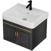 세면대하부장 건식 서랍형 스탠딩 욕실 세면장 하부 언더볼 세면대, 40CM 블랙 수도꼭지
