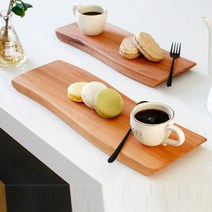 플레이팅 원목접시 스시 빵 회 후식 디저트접시 나무트레이, 중 - 가로(30cm)