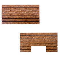 원목무늬 중형 플라스틱 발판 40mm(홈/일반) 화장실 현관 욕실 다용도, 발판중(일반), 1개