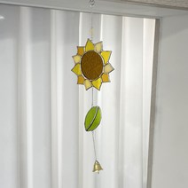 [이스트블루밍] 해바라기썬캐쳐/ 행잉소품 유리공예 스테인드글라스 해바라기 유리작품