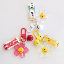 [니뜨] 스마일 키링 (3color) [뜨개도안증정] 열쇠고리 참장식, 화이트