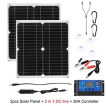 태양광패널 태양열설치 100w 태양 전지 패널 듀얼 12v/5v USB 30A 컨트롤러 방수 자동차 요트 RV 배터리 충전기에 대 한 폴 리, A, 2pcs panel