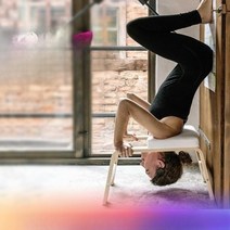 인퍼니처 홈트 요가 원목 거꾸리 의자 플라잉요가 헬스 피트니스 필라테스 물구나무 체어, 블랙 원목