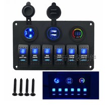 캠핑카 전기판넬 스위치 컨트롤박스 12V 라이트 패널, 6개의 스위치 패널 A18x11