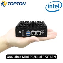 산업용 컴퓨터 PC topton x86 팬리스 미니 j4125 j4105 쿼드 코어 2x i226-v 2.5g nics 방화벽 nvme 2xusb3.0 소프트 라우터, 셀러론 n4000, 유럽 ​​연합, 8기가 램 256기가 nvme