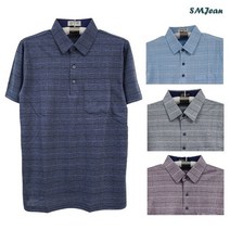 [에스엠진] SMJ1281 반팔 카라 티셔츠 중년 남성 시원한 반팔티 여름