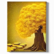 아티플라 보석십자수 캔버스 일체형 DIY 키트, 08. 황금나무 리치트리 40x50cm