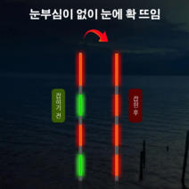 변색 스마트 전자 낚시찌 중력 감지 낚시찌 밤낚시용, YW-04 밤낮 양용*3