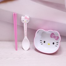 헬로키티 캐릭터 멜라민 친환경 접시 어린이 예쁜 그릇 과일 케익 미니 접시 아동 식기 세트, Q