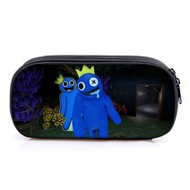 레인보우프렌즈 Roblox 단순한 숄더 대용량 Case 백 패브릭필통 블루 그린 로블록스 레드 필통, 5 컴파트먼트 필통
