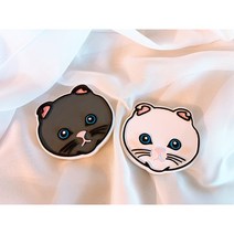 [라뮤즈캔들] 스콜티쉬폴드 고양이 차량용 석고방향제 리필오일 박스포장, 그레이, 무향