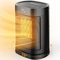 미국직구 Brightown 휴대용 세라믹 공간 히터 1500W/750W 2 in 1 진동 전기실 히터(팁 오버 및 과열 보호 기능) 실내 침실 사무실 책상 홈용 200평방피트 고, 디지털 블랙