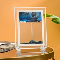 3D 모래 시계 인테리어 소품 선물용 샌드아트 움직이는 예술 북유럽 창조적인 장식품 액체 흐르는 풍경 라운드 그림 홈 장식 선물, [02] 7 inch, [16] White Base-Brown