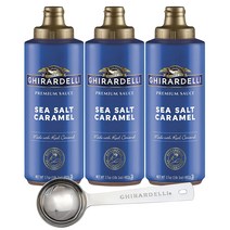 기라델리 프리미엄 씨 솔트 카라멜 소스 17oz(482g) 3팩   바리스타 스푼 Ghirardelli Sea Salt Caramel Flavored Sauce, 1개