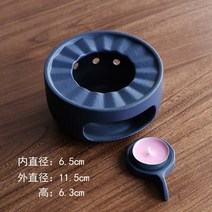 촛불난로 차스토브 미니 보온 난로 양초 가정용 인테리어 도자기, C.다로+왁스푼[딥블루]