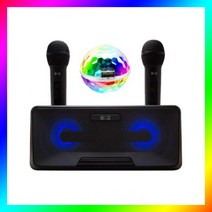 k1010 블루투스 스피커 홈파티 노래방 듀얼 마이크 풍성한 20W 에코 사운드 미러볼 증정 홈라오케 홈노래방, 옵션2. K1010 노래방 기계(미러볼+파티라이트)