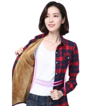 WOMEN 셔츠 보온 기모 융털 겨울 여자 체크 남방 1P