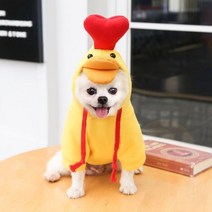 강아지 겨울용 따뜻한 옷 귀여운 플러시 코트 후드 애완 동물 의상 재킷 강아지 고양이 프렌치 불독 치와와 강아지 크리스마스 의류, 5 노란 오리, xxl