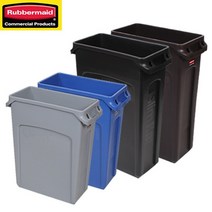 러버메이드 벤티드 슬림짐 쓰레기통 휴지통, 회색87L, 1개