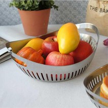 스텐바구니 과일 빵 2p 수납바스켓 소품소쿠리 홈카페분위기 귤 식탁 쿠키