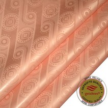 디자인 Bazin Riche Fabric 오스트리아 품질 GetzhTex 자카드 기니 브로케이드 원단 100% Cotton Shadda Perfume, [01] 5 Yards, [13] Peach