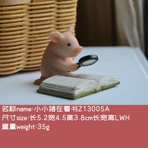 돼지 미니어처 장식 귀여운 조각인테리어 선물용장식, 작은 돼지를 읽고