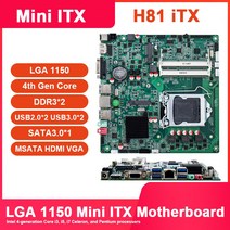 쇼뱅 마더보드 H81 itx 마더보드 미니 ITX LGA 1150 코어 4 세대 CPU i3 i5 4460 i7 4790K 4770 DDR3 x 2, 01 마더 보드
