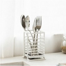 한샘 큐브 사각 수저통 중, 화이트, 3개