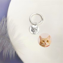 강아지인화 된 애완 동물 초상화 키 체인 그림 애호가 선물 지정, 02 Gold_01 1 pendant