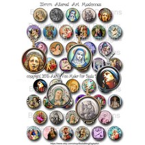 BadaBling 디지털 아트 25mm 원 변경된 Madonnas 펜던트 종교 콜라주 시트 계산대에서 다운로드 가톨릭 마리아 마돈나 그리고