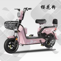 배달 클래식 전기자전거 2인승 커플 가족용 강아지, 핑크 / 60km, 48V