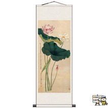 족자 구어도 국화 전통 미니 명화 상소문 벽걸이 서예용품345875 L6, 200x100345875 L6, 우비암연화_견견화심실크화