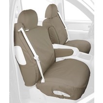 Covercraft SS3245PCCH 맞춤형 핏 프론트 버킷 시트 세이버 시트 커버 - 폴리코튼 원단 차콜 블랙, Rear bench with adjustable hea, Sand