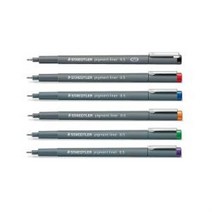 스테들러 피그먼트 라이너 308 디자인 라인펜 라이너펜 드로잉펜 잉크 스크랩북 디자인펜, 블랙 0.3