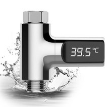 2세대 디지털 LED 탕온계 물온도계 아기 샤워기 온도계 자가 수력발전 수온계 led 스크린이있는 샤워 목욕 수도꼭지 물 온도계 360 ° 회전 욕실 목욕 물 온도계 섭씨 샤워, 은