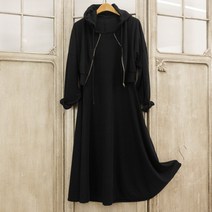 집업 후드 가디건 봄가을 쫀쫀스판 롱원피스 투피스 세트